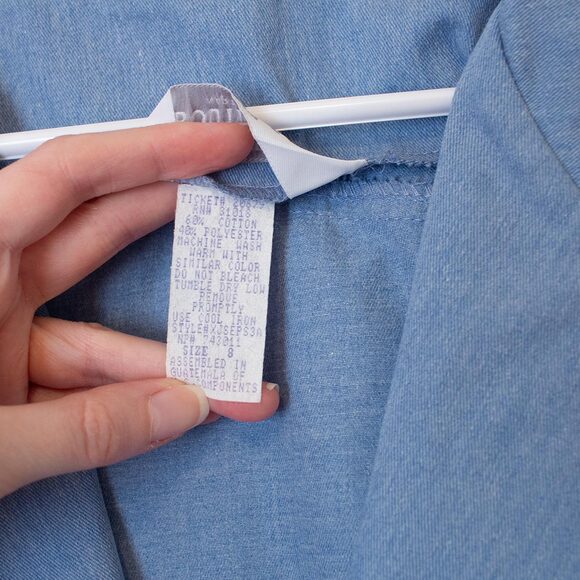 Minimalist VTG Blair Light Jacket Blue Collar Pocket Workwear Sz 8 | True Summer - Picture 6 of 6